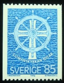 Selo postal da Suécia de 1976 Seamen's Church
