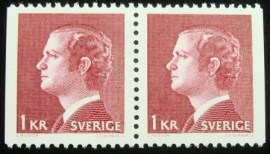Par de selos postais da Suécia de 1976 King Carl XVI Gustaf 1