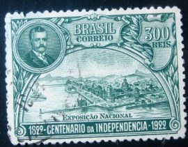 Selo postal comemortivo Brasil 1922 C-16 U