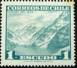 Selo postal do Chile de 1968 Lake Inca