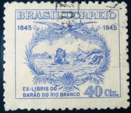 Selo postal de 1945 Barão do Rio Branco - C 197 U