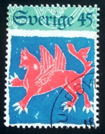 Selo postal da Suécia de 1974 Griffin