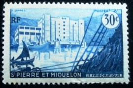 Selo postal de S.Pierre et Miquelon de 1955 Le Frigorifique 30