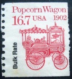 Selo postal dos Estados Unidos de 1988 Popcorn Wagon 1920s