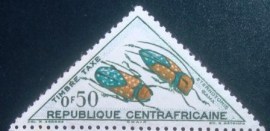 Selo postal da Rep. Centro Africana de 1962 Jewel Longhorn Beetle