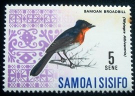 Selo postal de Samoa de 1967 Samoan Flycatcher