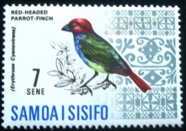 Selo postal de Samoa de 1967 Red-headed Parrotfinch