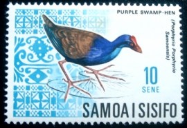Selo postal de Samoa de 1967 Purple Swamphen