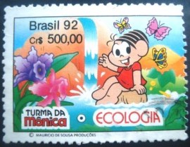 Selo postal do Brasil de 1992 Mônica