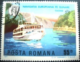 Selo postal da Romênia de 1977 Carpati near Cazane