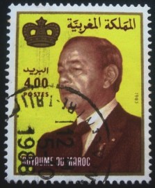 Selo postal do Marrocos de 1984 King Hassan II 4