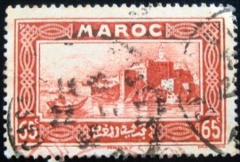 Selo postal do Marrocos de 1933 Kasbah Oudaïas