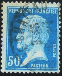 Selo postal da França 1923 Louis Pasteur 50