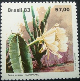 Selo postal do Brasil de 1983 Mandacaru
