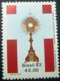 Selo postal de 1983 Congresso Eucarístico