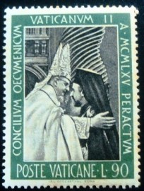 Selo postal do Vaticano de 1966 Paul VI and Athenagoras