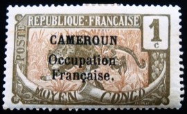 Selo postal de Camarões de 1916 Leopard