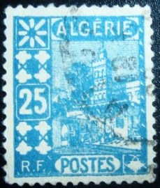 Selo postal da Argélia de 1927 Sidi Abderahmane Mosque 25