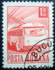 Selo postal da Romênia de 1971 Trolleybus