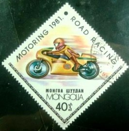 Selo postal da Mongólia de 1981 Road Racing