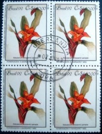 Quadra de selos do Brasil de 1992 Nudularium
