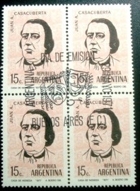 Quadra de selos postais da Argentina de 1971 Juan A. Casacuberta