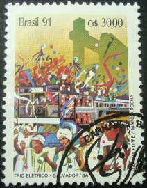 Selo postal do Brasil de 1991 Trio Elétrico - C 1723 NCC
