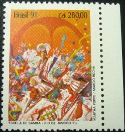 Selo postal do Brasil de 1980 Escola de Samba