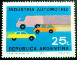 Selo postal da Argentina de 1971 Automotive Industry