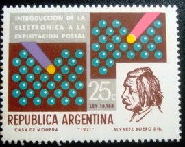 Selo postal da Argentina de 1971 A. Einstein
