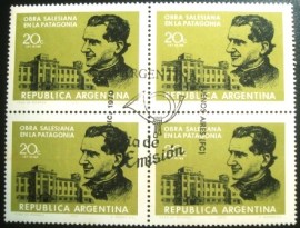 Quadra de selos postais da Argentina de 1970 St Dom Bosco