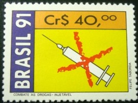 Selo postal de 1991 Combate as Drogas Injetáveis