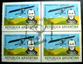 Quadra de selos postais da Argentina de 1970 Aeronautics week