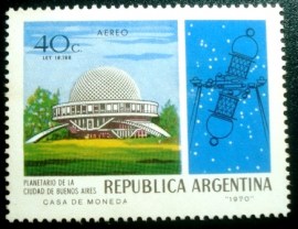 Selo postal da Argentina de 1970 Planetary of BUenos Aires