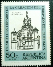 Selo postal da Argentina de 1970 Cathedral Córdoba