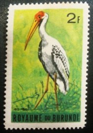 Selo postal do Burundi de 1965 Yellow-billed Stork