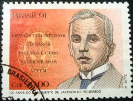Selo postal de 1991 Jackson de Figueiredo - C 1747 NCC