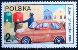 Selo postal da Polônia de 1980 Mail Pick-up