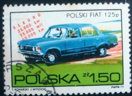 Selo postal da Polônia de 1973 Polski Fiat 125p