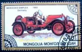 Selo postal da Mongólia de 1986 Mercedes Simplex 1902