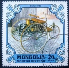 Selo postal da Mongólia de 1980 Benz 1885