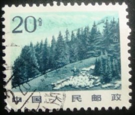 Selo postal da China de 1981 Mt.Tian