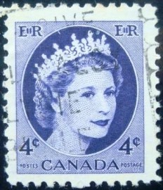 Selo postal do Canadá de 1954 Queen Elizabeth II 5¢