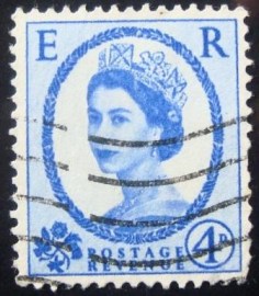 Selo postal do Reino Unido de 1958 Queen Elizabeth II 4
