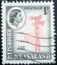 Selo postal da Rhodésia & Nyasaland de 1959 V.H.F. mast