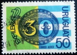 Selo postal do Uruguai de First brazilian stamp