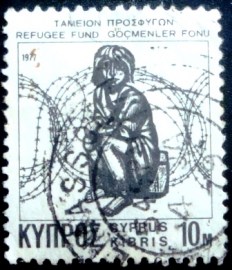 Selo postal do Chipre de 1977 Obligatory Tax Refugee Fund