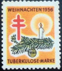 Selo postal Cinderela da Alemanha Lit candle and Christmas decoration