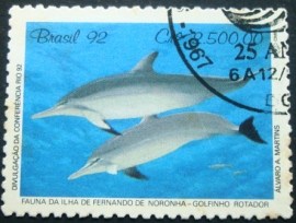 Selo postal do Brasil de 1992 Golfinho