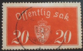 Selo postal da Noruega de 1933 Offentlig Sak 20
